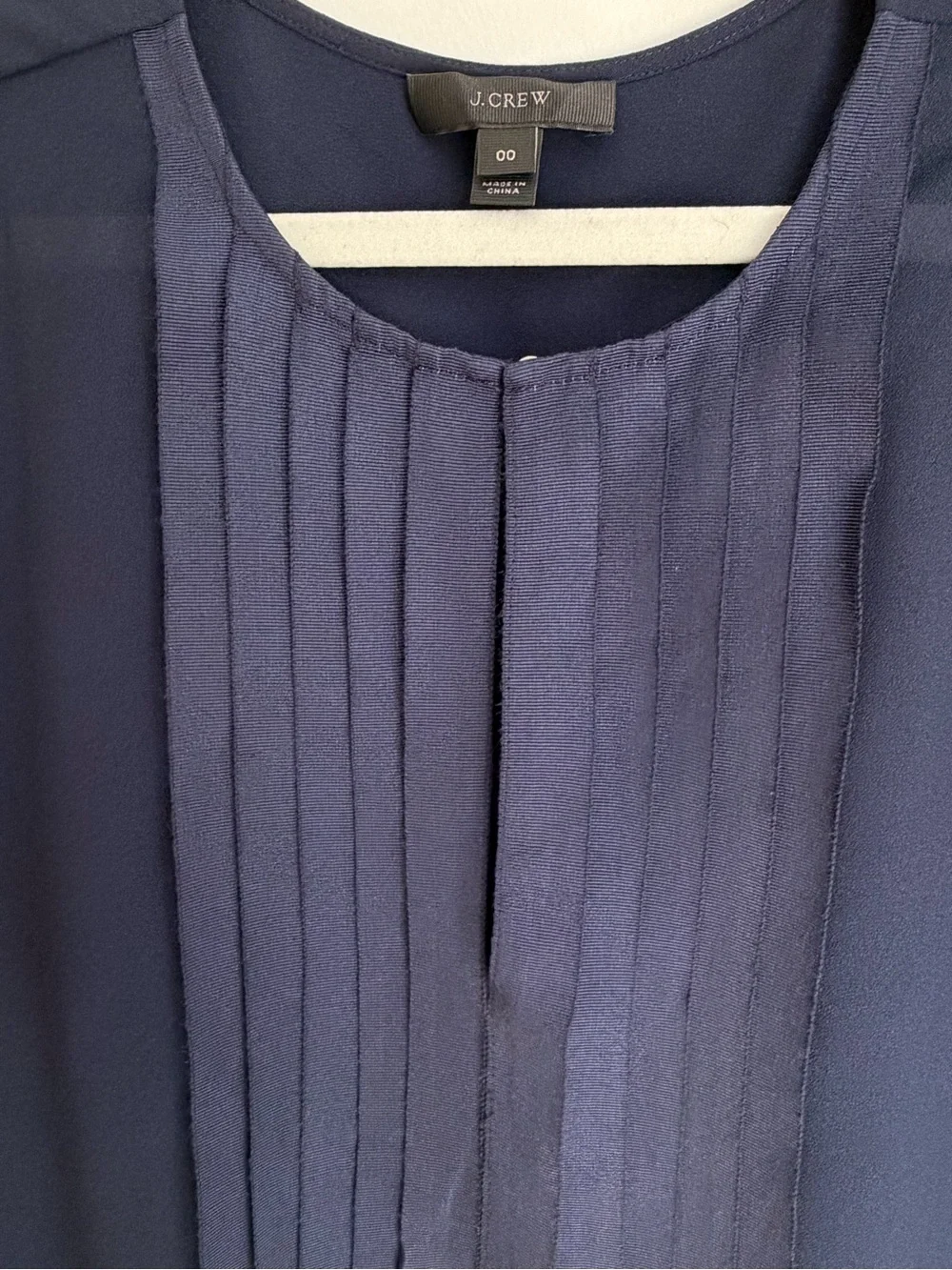 J. Crew Navy Pleated Blouse